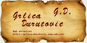 Grlica Durutović vizit kartica